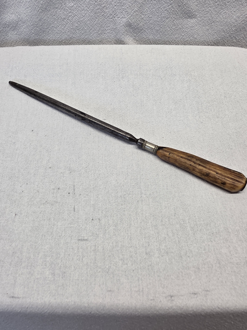 Vintage Antique Stag Handle Knife Sharpening Steel Honing Rod Tool